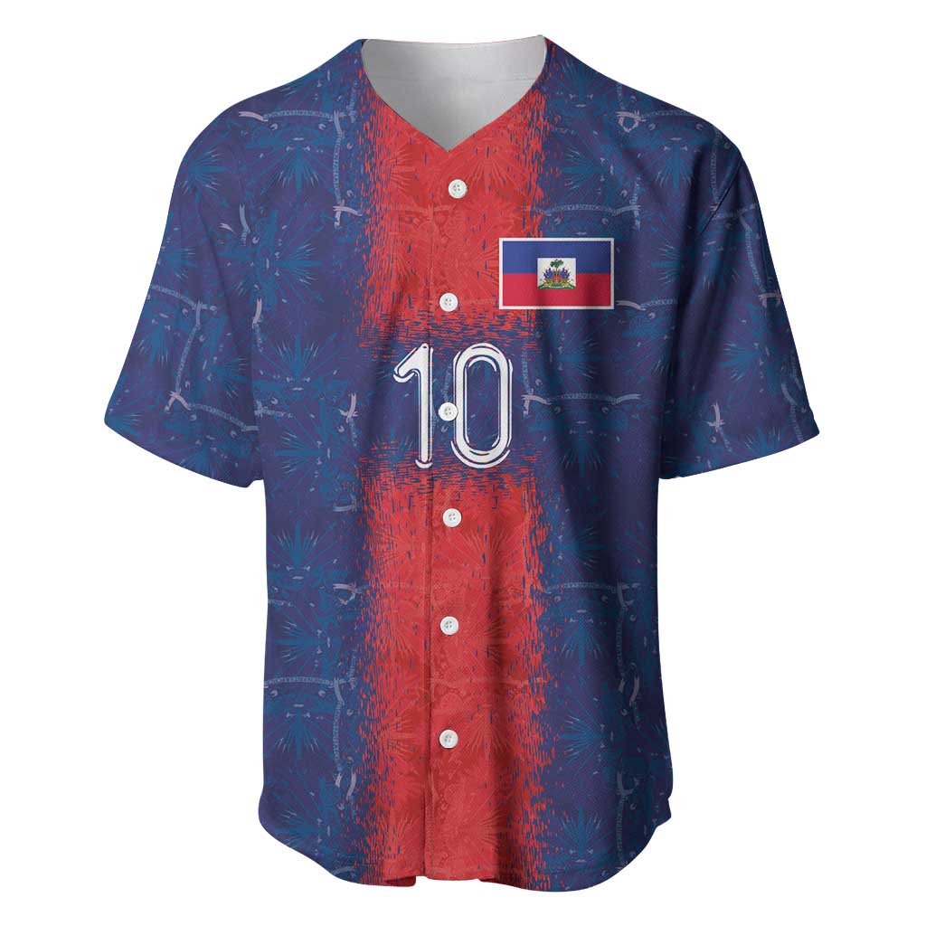 Custom Haiti National Football Baseball Jersey Haiti Emblems Motif - Wonder Print Shop