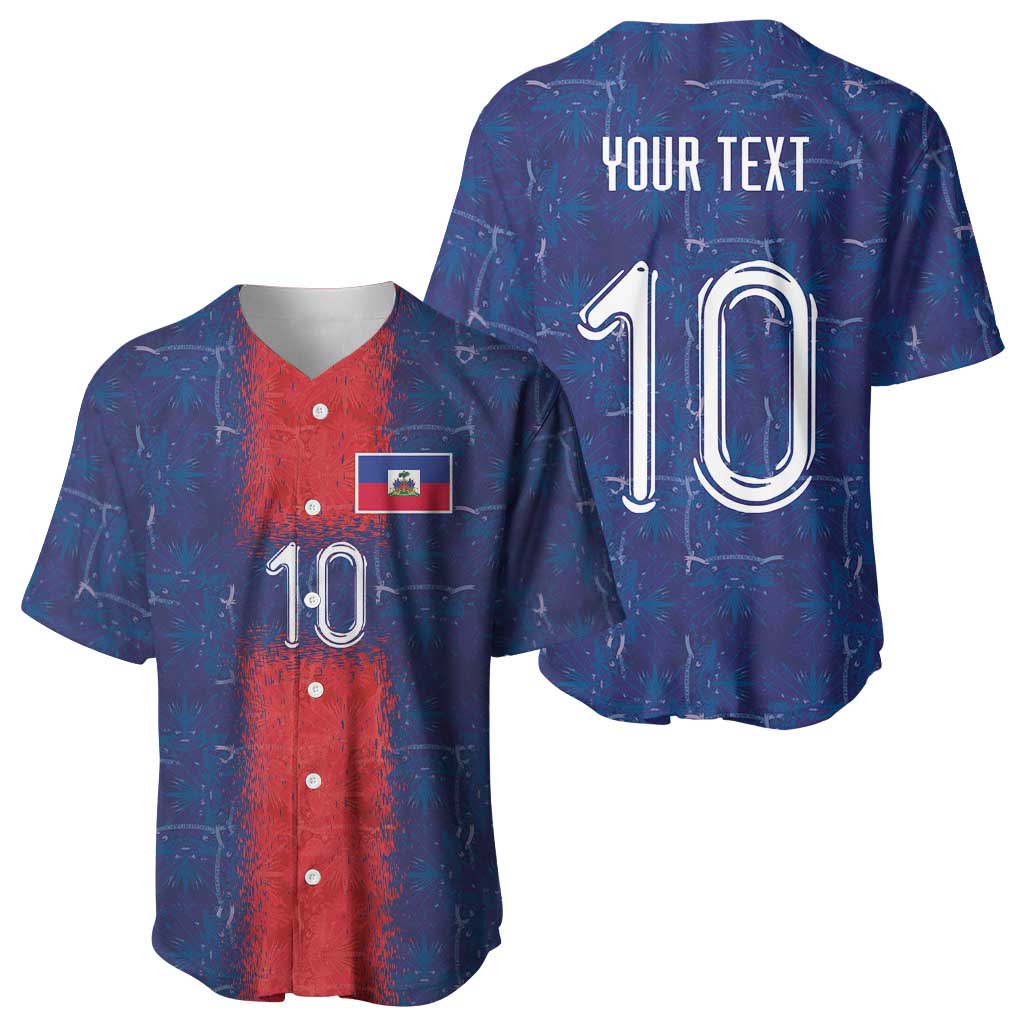 Custom Haiti National Football Baseball Jersey Haiti Emblems Motif - Wonder Print Shop