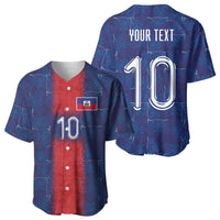 Custom Haiti National Football Baseball Jersey Haiti Emblems Motif - Wonder Print Shop