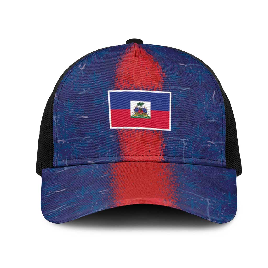 Haiti National Football Baseball Net Cap Haiti Emblems Motif - Wonder Print Shop