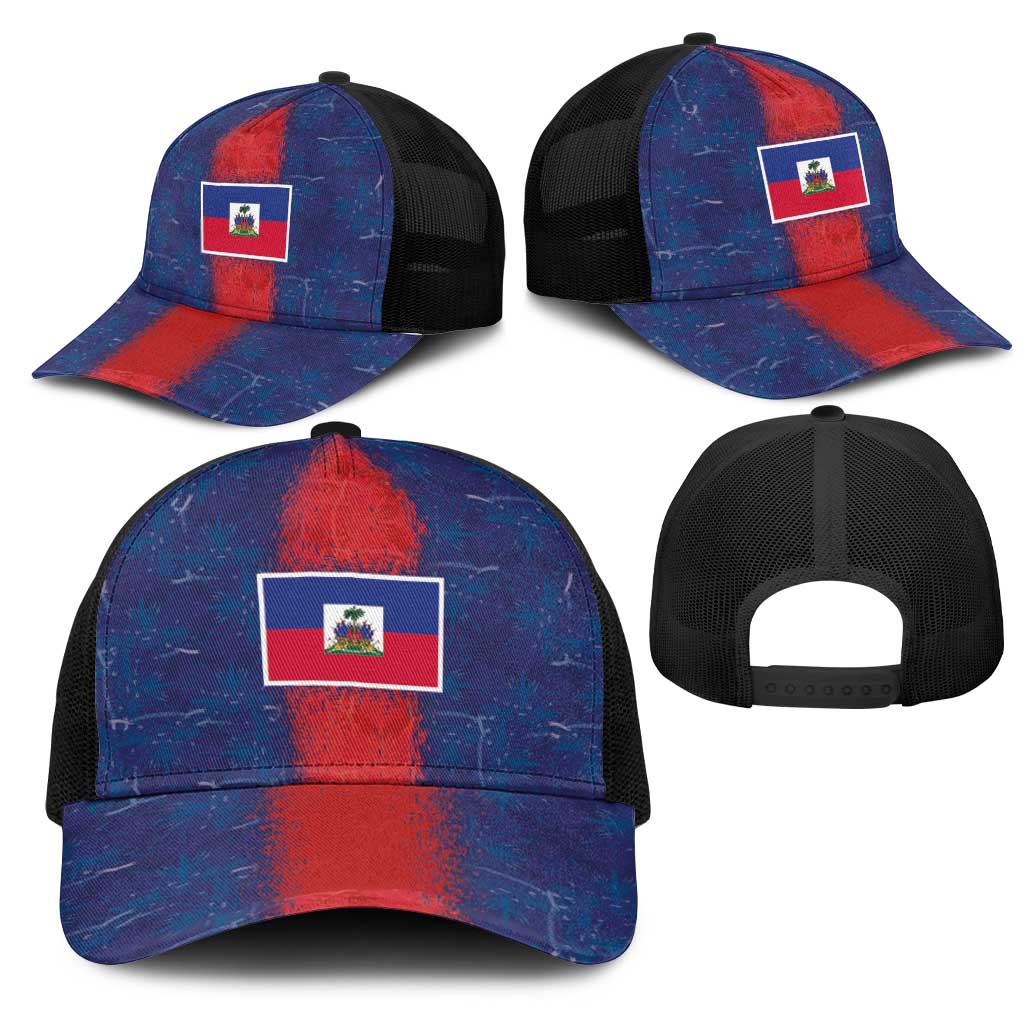 Haiti National Football Baseball Net Cap Haiti Emblems Motif - Wonder Print Shop