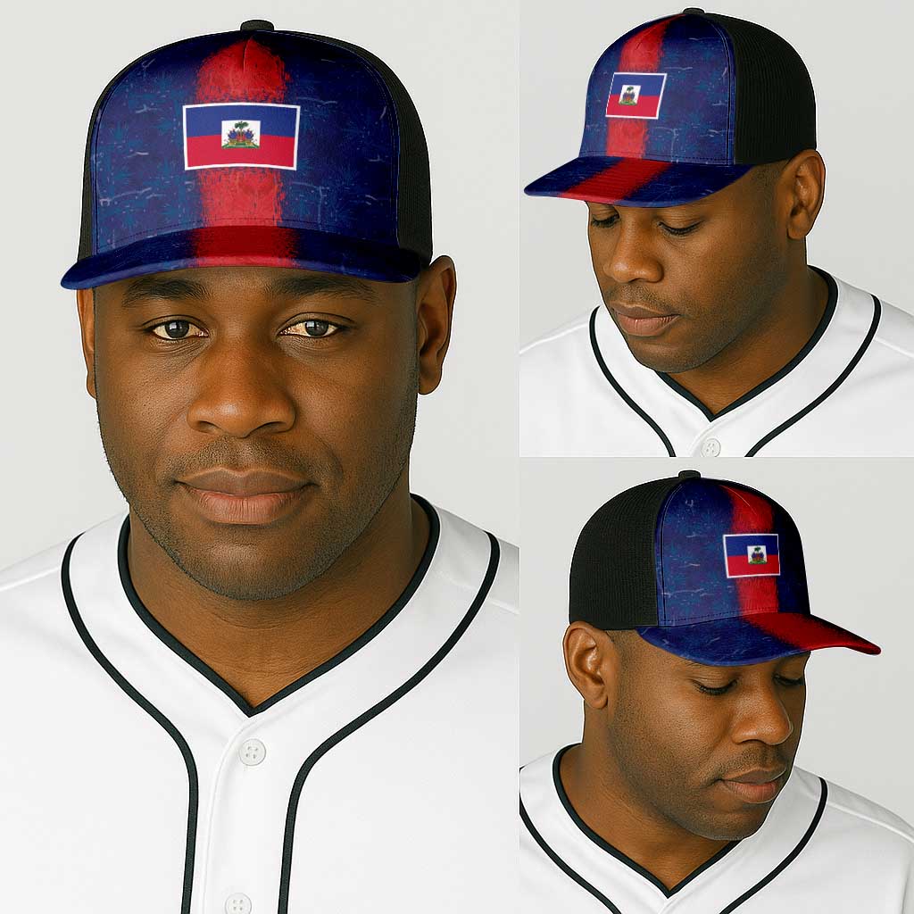 Haiti National Football Baseball Net Cap Haiti Emblems Motif - Wonder Print Shop