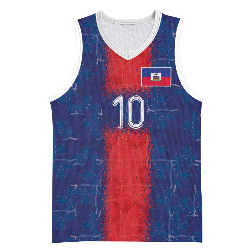 Custom Haiti National Football Basketball Jersey Haiti Emblems Motif - Wonder Print Shop
