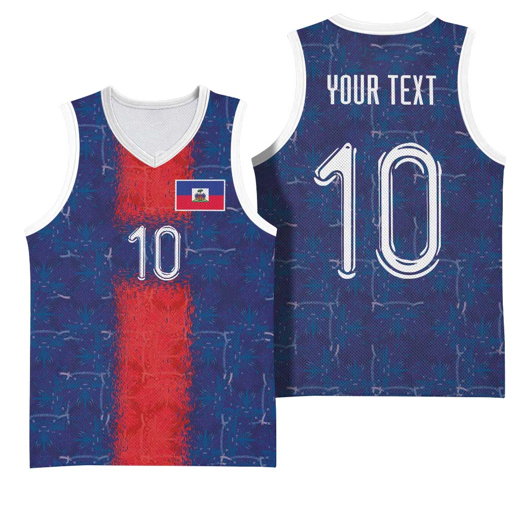 Custom Haiti National Football Basketball Jersey Haiti Emblems Motif - Wonder Print Shop