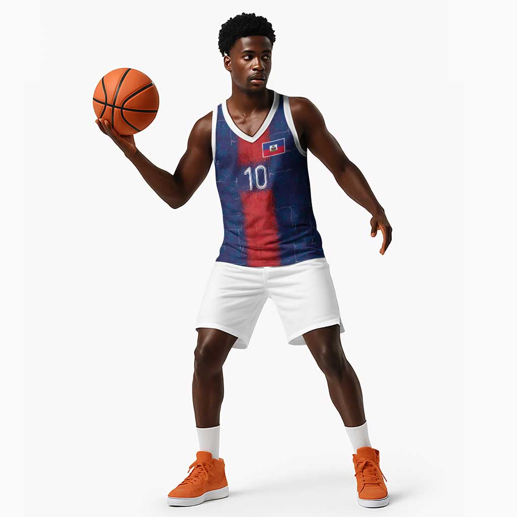 Custom Haiti National Football Basketball Jersey Haiti Emblems Motif - Wonder Print Shop