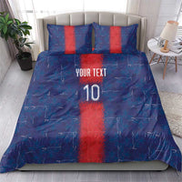 Custom Haiti National Football Bedding Set Haiti Emblems Motif - Wonder Print Shop