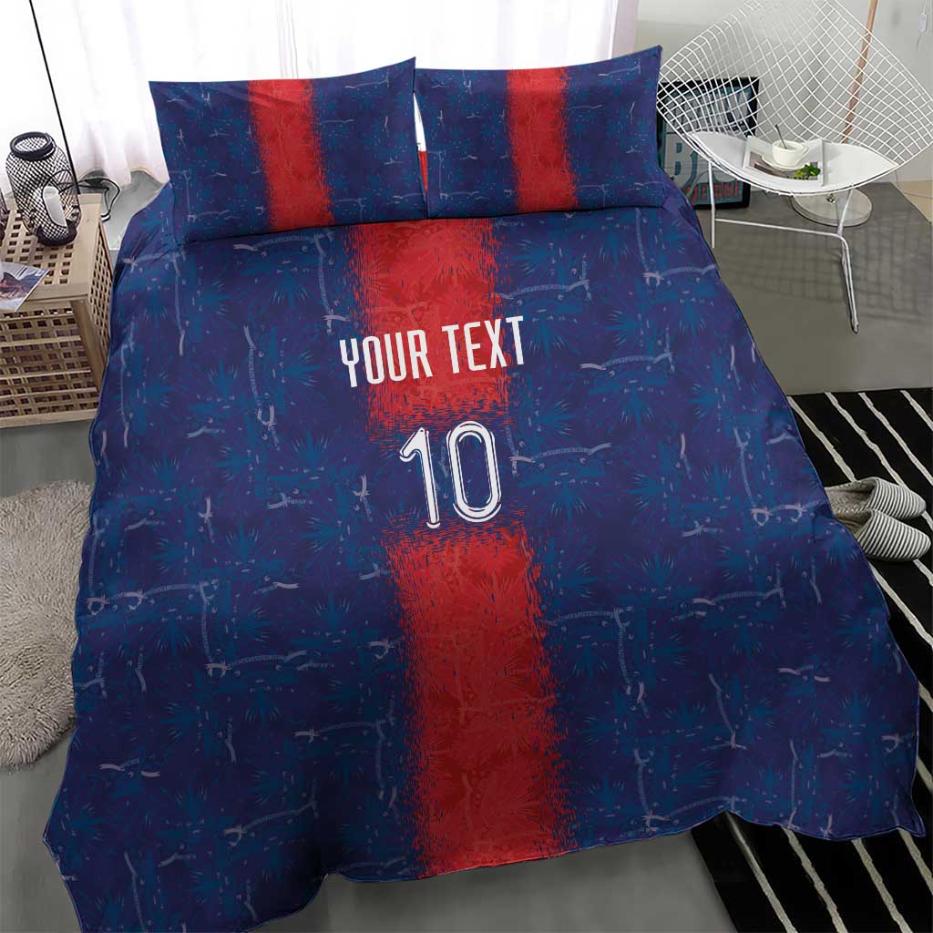 Custom Haiti National Football Bedding Set Haiti Emblems Motif - Wonder Print Shop