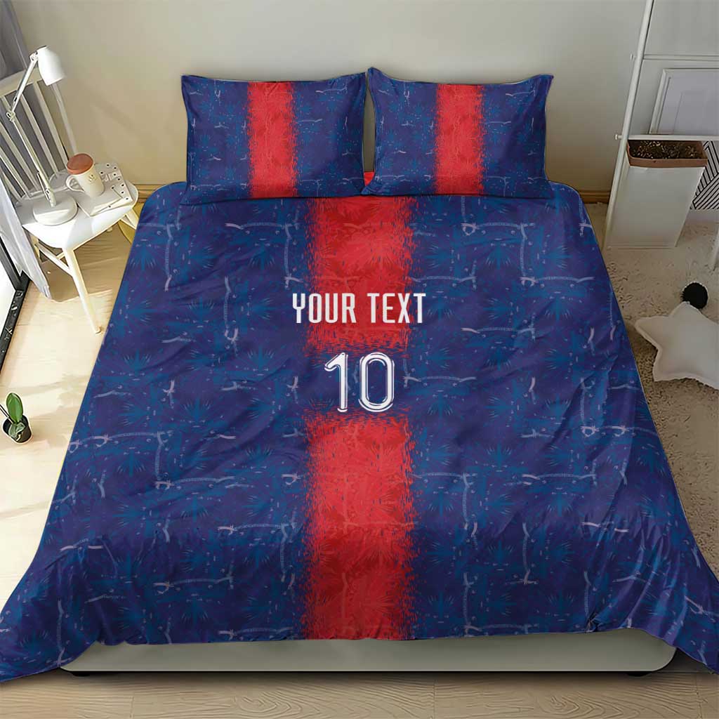 Custom Haiti National Football Bedding Set Haiti Emblems Motif - Wonder Print Shop