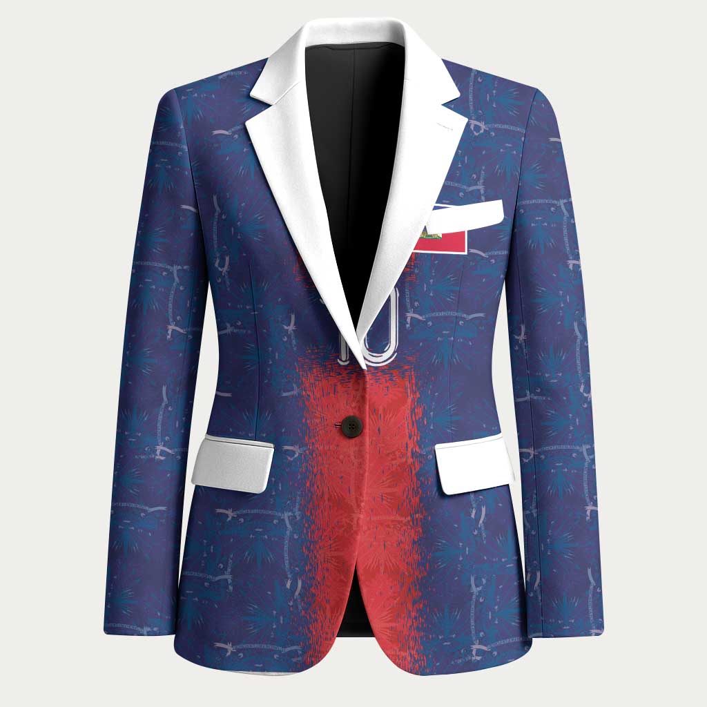 Custom Haiti National Football Blazer Haiti Emblems Motif - Wonder Print Shop
