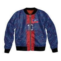 Custom Haiti National Football Bomber Jacket Haiti Emblems Motif - Wonder Print Shop
