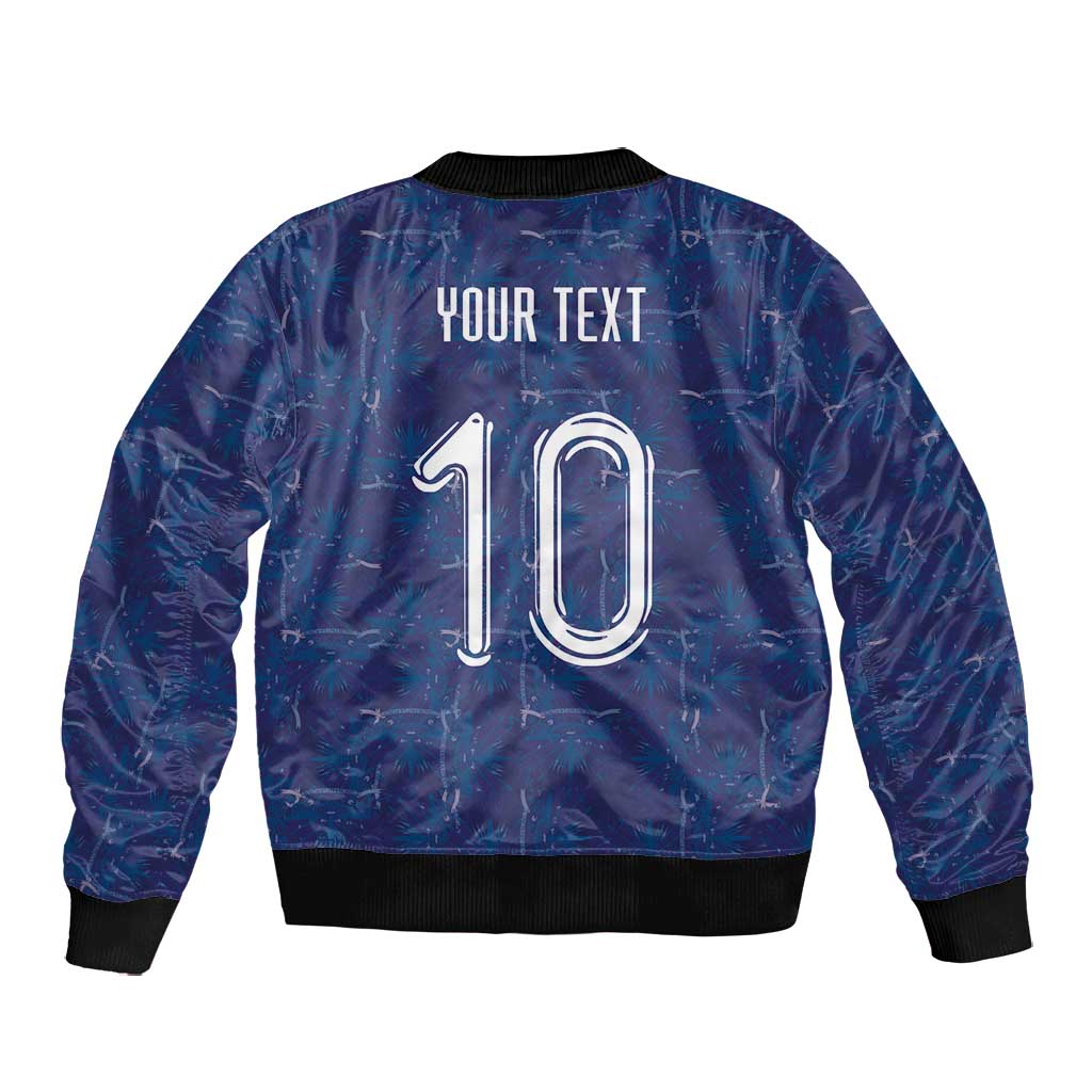 Custom Haiti National Football Bomber Jacket Haiti Emblems Motif - Wonder Print Shop