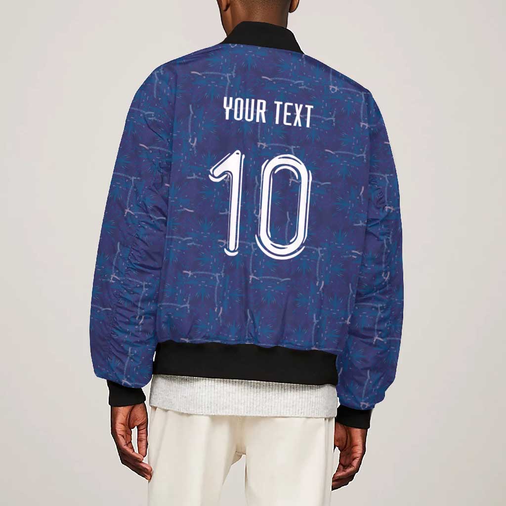 Custom Haiti National Football Bomber Jacket Haiti Emblems Motif - Wonder Print Shop