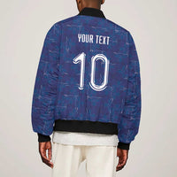 Custom Haiti National Football Bomber Jacket Haiti Emblems Motif - Wonder Print Shop