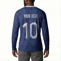 Custom Haiti National Football Button Sweatshirt Haiti Emblems Motif