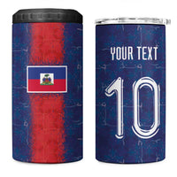 Custom Haiti National Football 4 in 1 Can Cooler Tumbler Haiti Emblems Motif - Wonder Print Shop