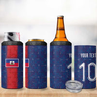 Custom Haiti National Football 4 in 1 Can Cooler Tumbler Haiti Emblems Motif - Wonder Print Shop