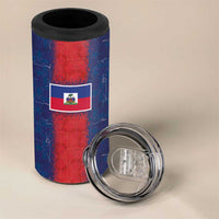 Custom Haiti National Football 4 in 1 Can Cooler Tumbler Haiti Emblems Motif - Wonder Print Shop
