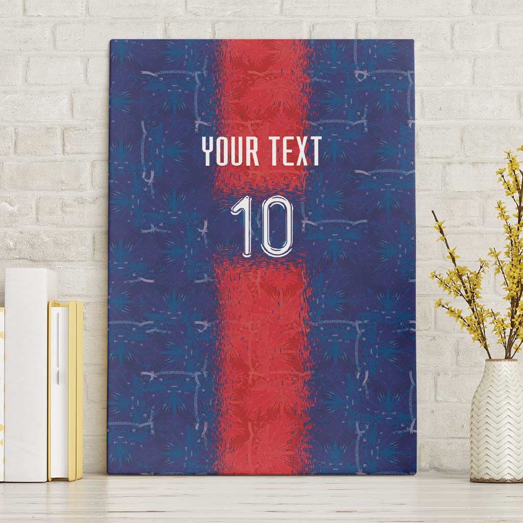 Custom Haiti National Football Canvas Wall Art Haiti Emblems Motif - Wonder Print Shop