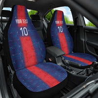 Custom Haiti National Football Car Seat Cover Haiti Emblems Motif - Wonder Print Shop