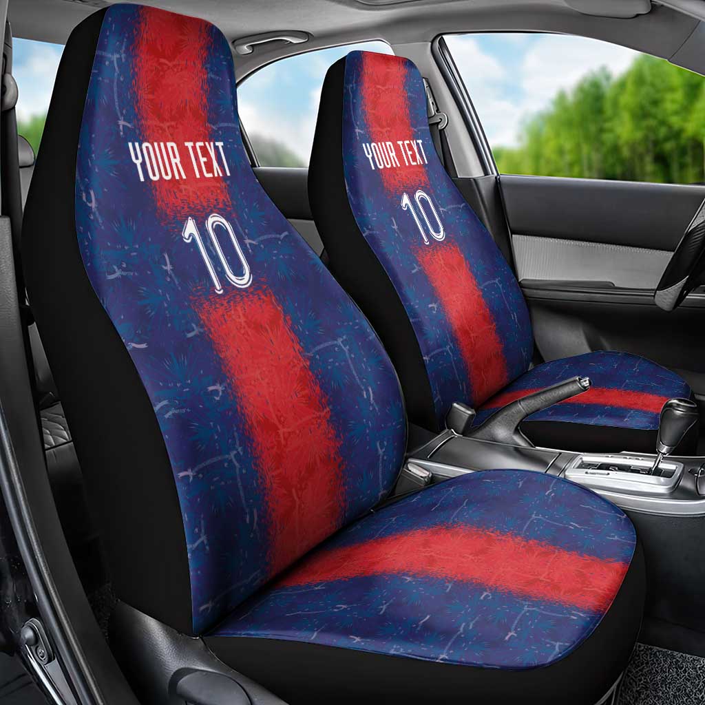 Custom Haiti National Football Car Seat Cover Haiti Emblems Motif - Wonder Print Shop