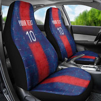 Custom Haiti National Football Car Seat Cover Haiti Emblems Motif - Wonder Print Shop
