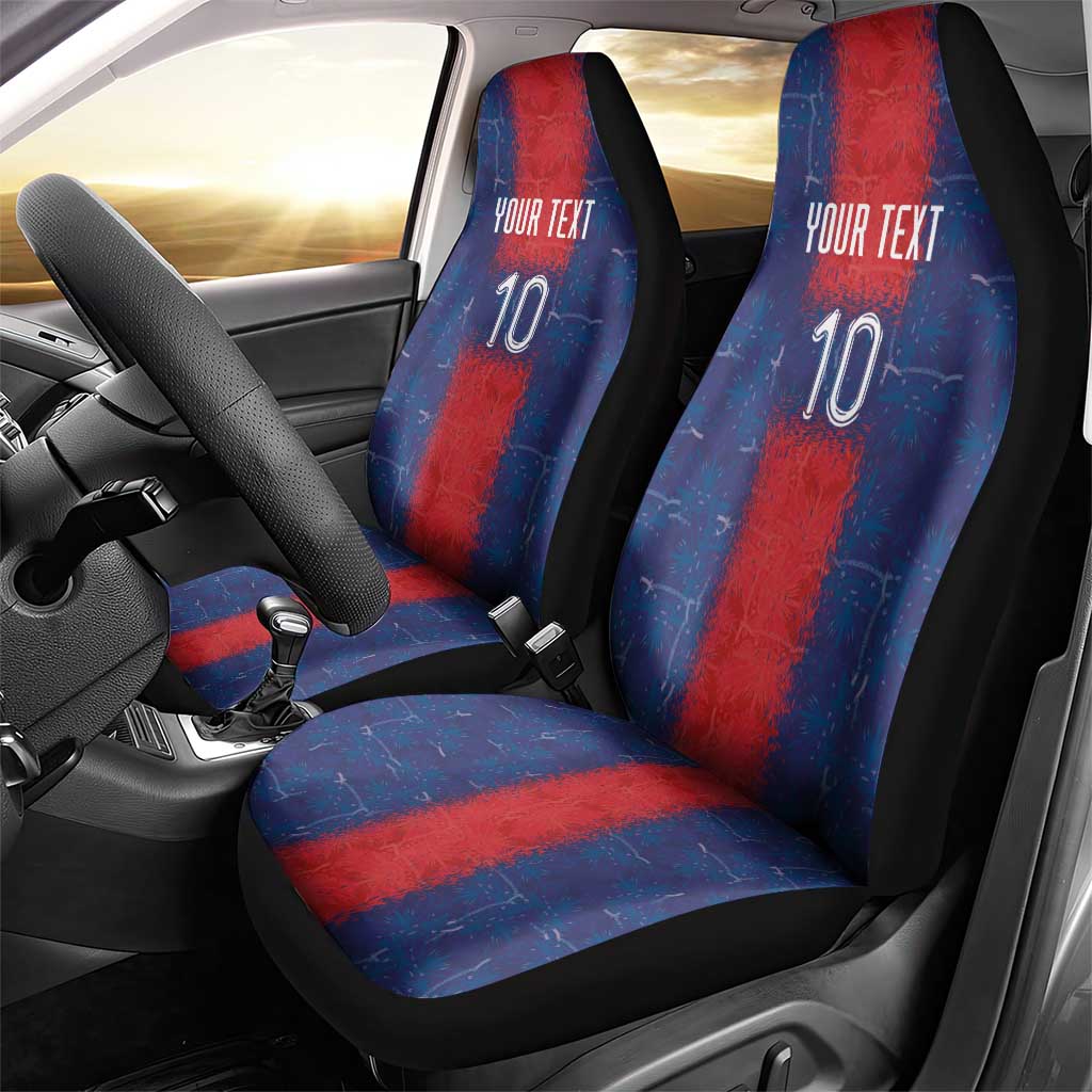 Custom Haiti National Football Car Seat Cover Haiti Emblems Motif - Wonder Print Shop