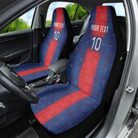 Custom Haiti National Football Car Seat Cover Haiti Emblems Motif - Wonder Print Shop