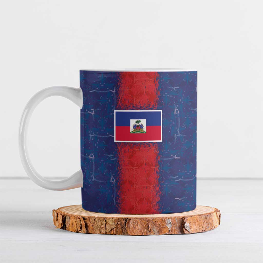 Custom Haiti National Football Ceramic Mug Haiti Emblems Motif - Wonder Print Shop