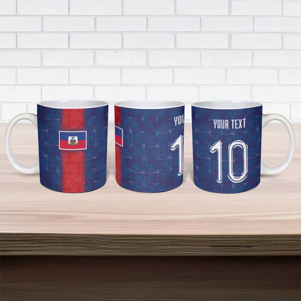 Custom Haiti National Football Ceramic Mug Haiti Emblems Motif - Wonder Print Shop