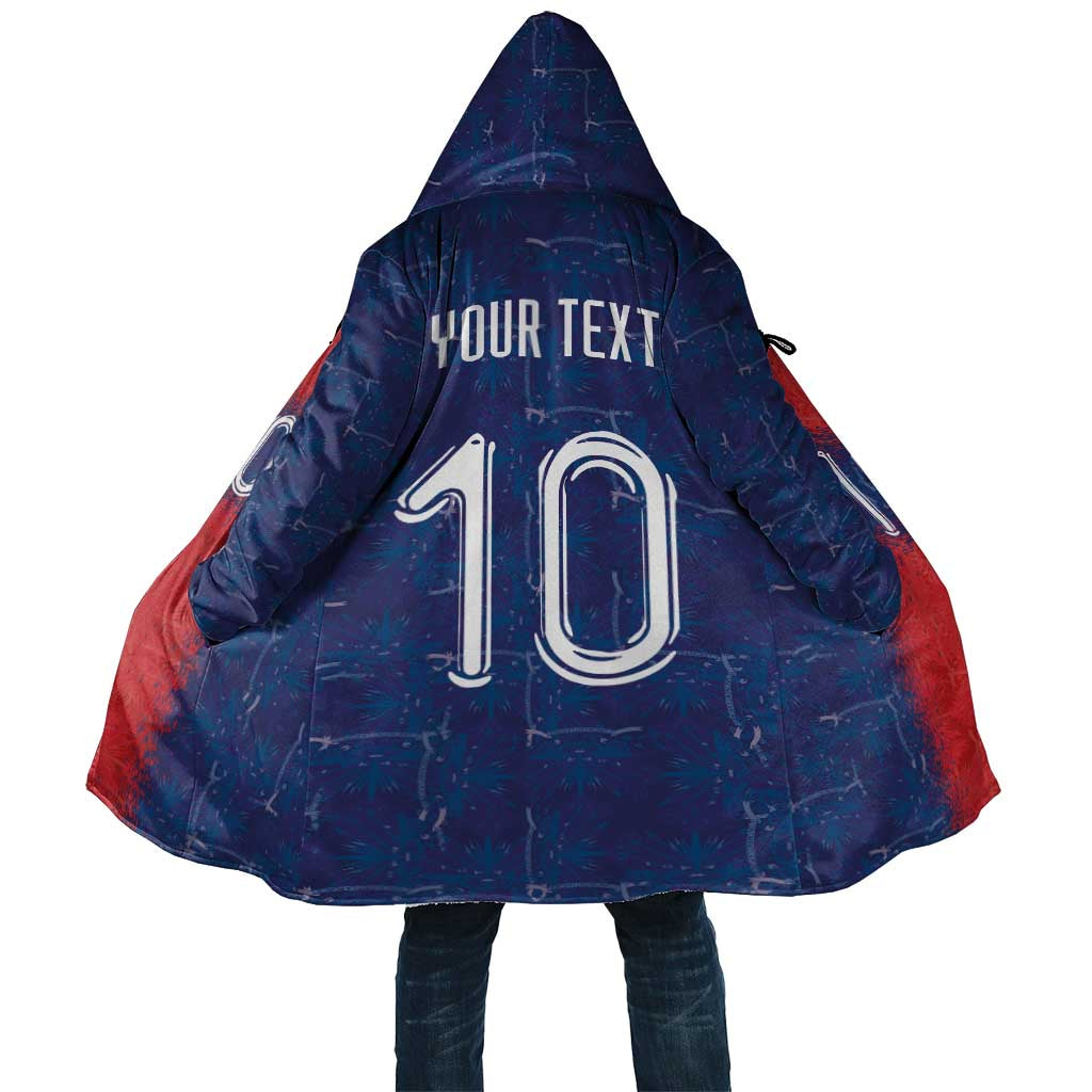 Custom Haiti National Football Cloak Haiti Emblems Motif - Wonder Print Shop