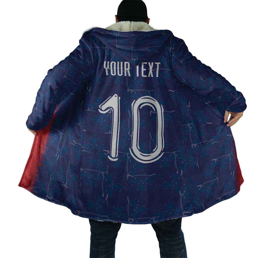 Custom Haiti National Football Cloak Haiti Emblems Motif - Wonder Print Shop
