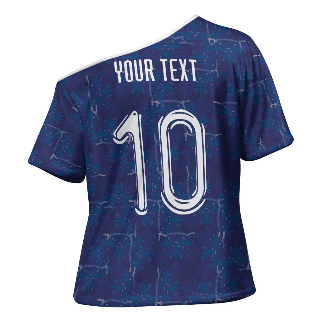 Custom Haiti National Football Cross Shoulder Shirt Haiti Emblems Motif - Wonder Print Shop
