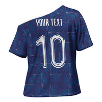 Custom Haiti National Football Cross Shoulder Shirt Haiti Emblems Motif - Wonder Print Shop