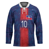 Custom Haiti National Football Hockey Jersey Haiti Emblems Motif - Wonder Print Shop