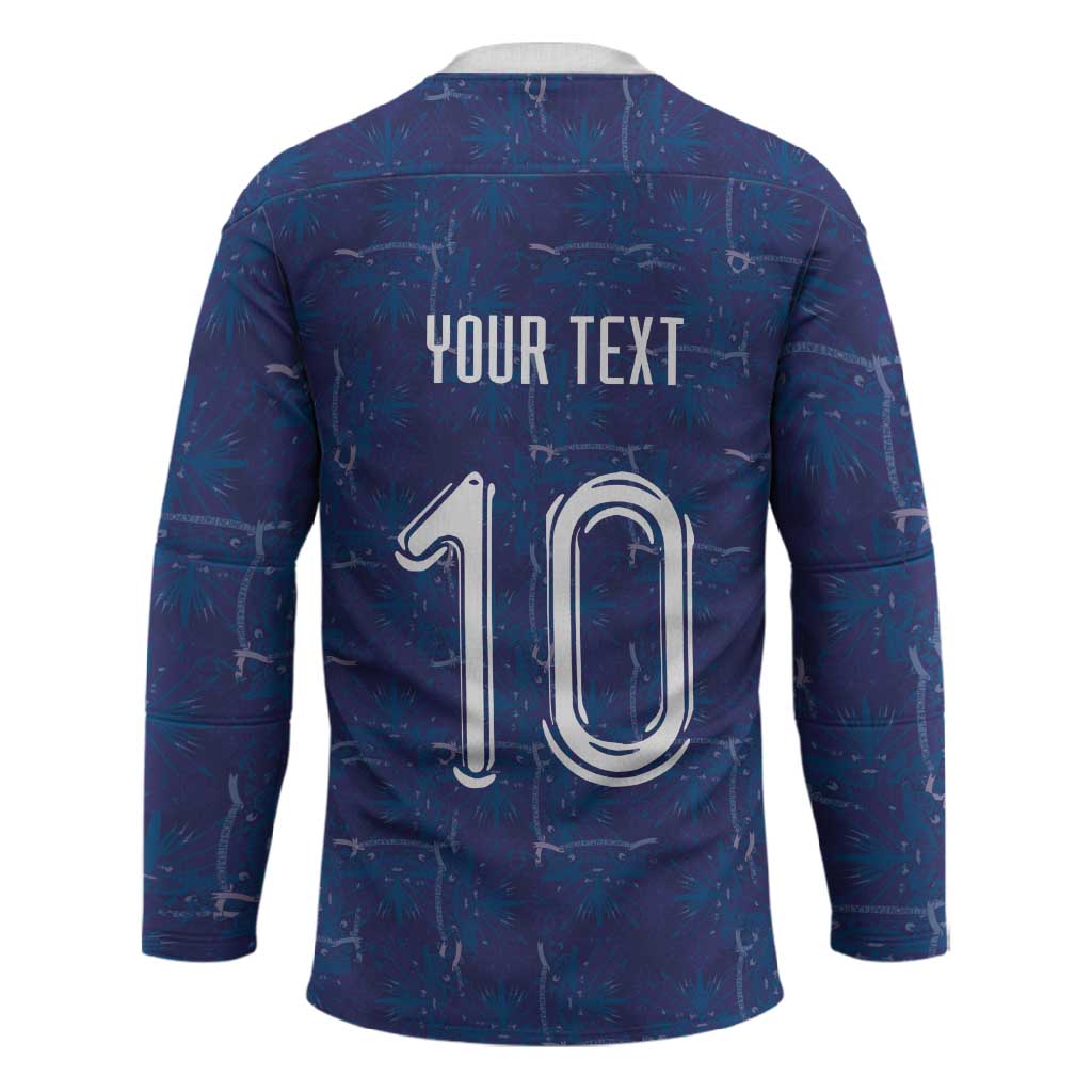 Custom Haiti National Football Hockey Jersey Haiti Emblems Motif - Wonder Print Shop