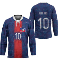 Custom Haiti National Football Hockey Jersey Haiti Emblems Motif - Wonder Print Shop