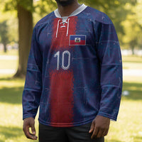 Custom Haiti National Football Hockey Jersey Haiti Emblems Motif - Wonder Print Shop
