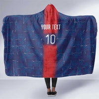 Custom Haiti National Football Hooded Blanket Haiti Emblems Motif - Wonder Print Shop