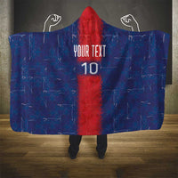 Custom Haiti National Football Hooded Blanket Haiti Emblems Motif - Wonder Print Shop