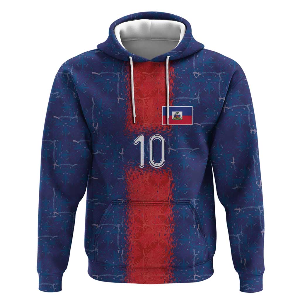 Custom Haiti National Football Hoodie Haiti Emblems Motif - Wonder Print Shop
