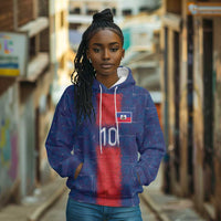Custom Haiti National Football Hoodie Haiti Emblems Motif - Wonder Print Shop