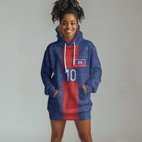 Custom Haiti National Football Hoodie Dress Haiti Emblems Motif - Wonder Print Shop