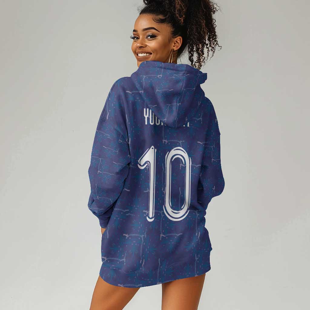 Custom Haiti National Football Hoodie Dress Haiti Emblems Motif - Wonder Print Shop