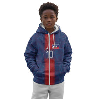 Custom Haiti National Football Kid Hoodie Haiti Emblems Motif - Wonder Print Shop
