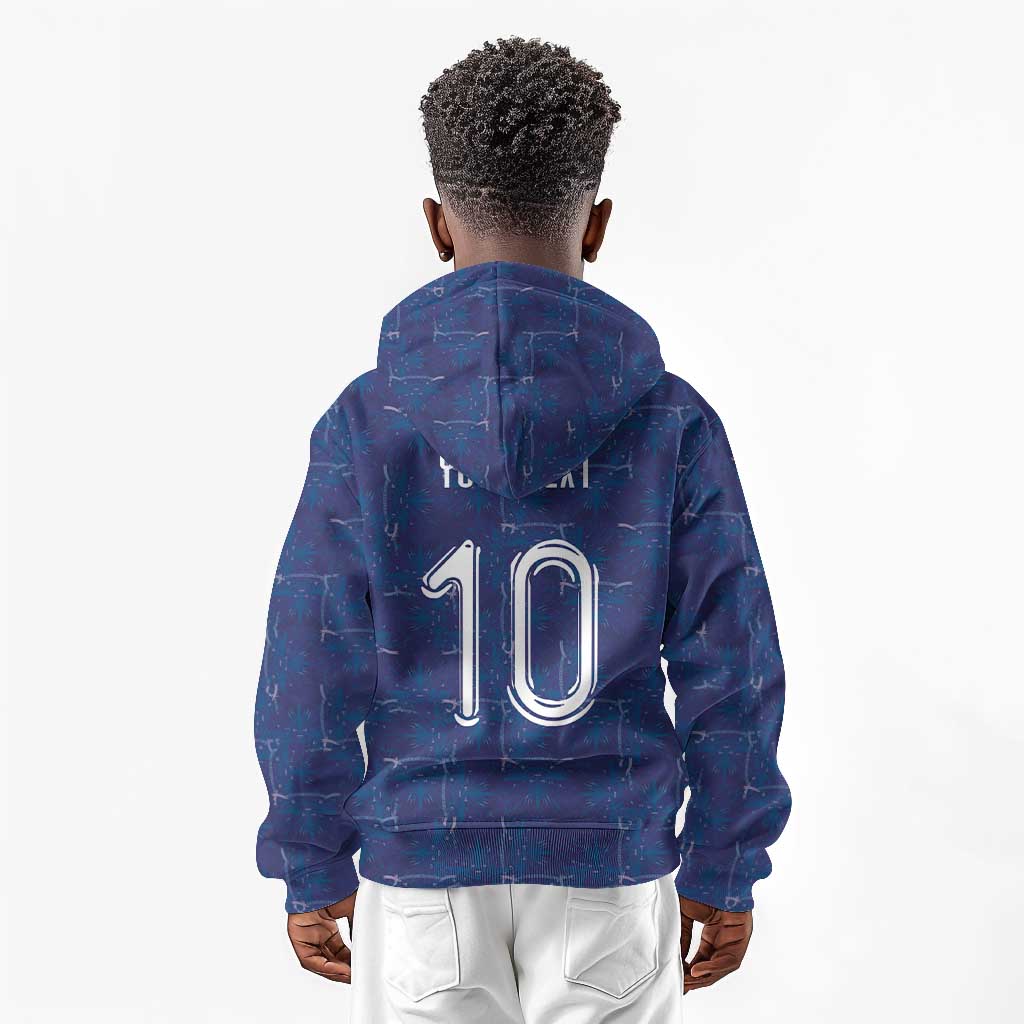 Custom Haiti National Football Kid Hoodie Haiti Emblems Motif - Wonder Print Shop