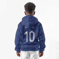 Custom Haiti National Football Kid Hoodie Haiti Emblems Motif - Wonder Print Shop
