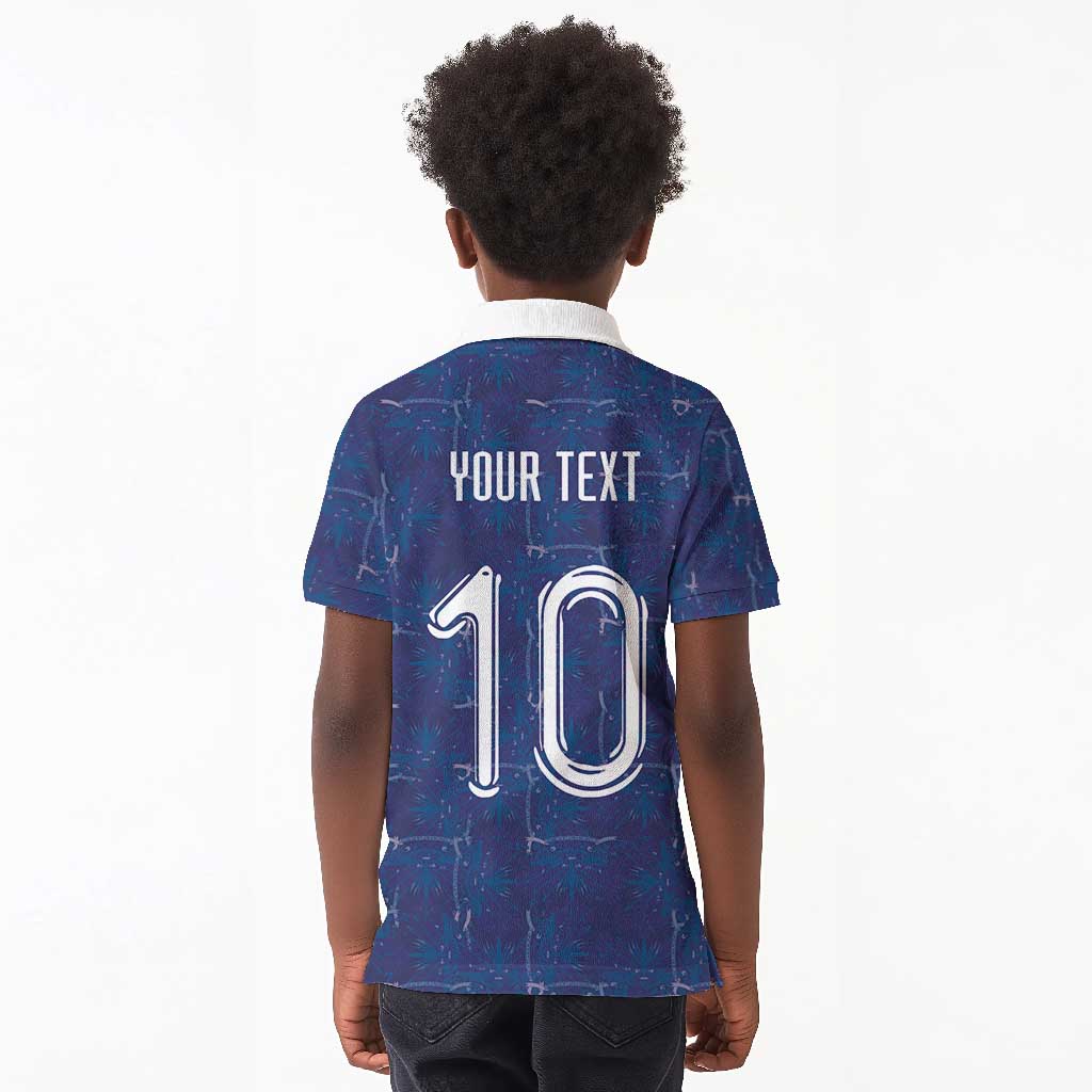 Custom Haiti National Football Kid Polo Shirt Haiti Emblems Motif - Wonder Print Shop