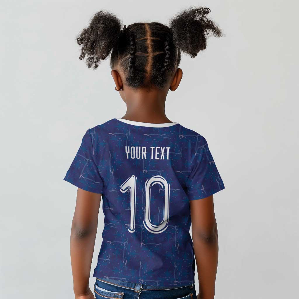 Custom Haiti National Football Kid T shirt Haiti Emblems Motif - Wonder Print Shop