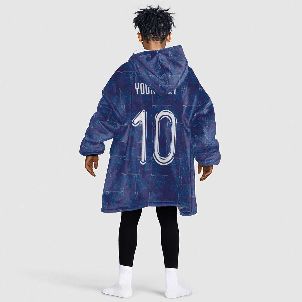 Custom Haiti National Football Kid Wearable Blanket Hoodie Haiti Emblems Motif - Wonder Print Shop