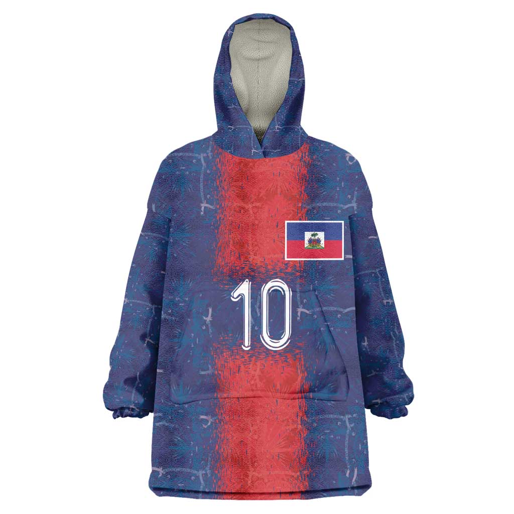 Custom Haiti National Football Kid Wearable Blanket Hoodie Haiti Emblems Motif - Wonder Print Shop
